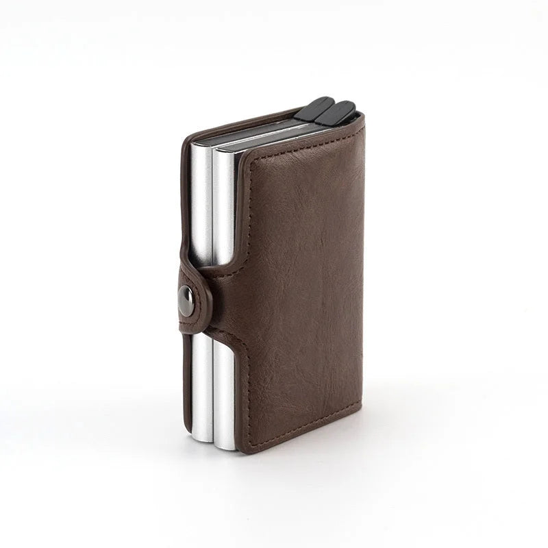 Men’s Aluminum Bifold Wallet - RFID Card Case with Cash Pocket