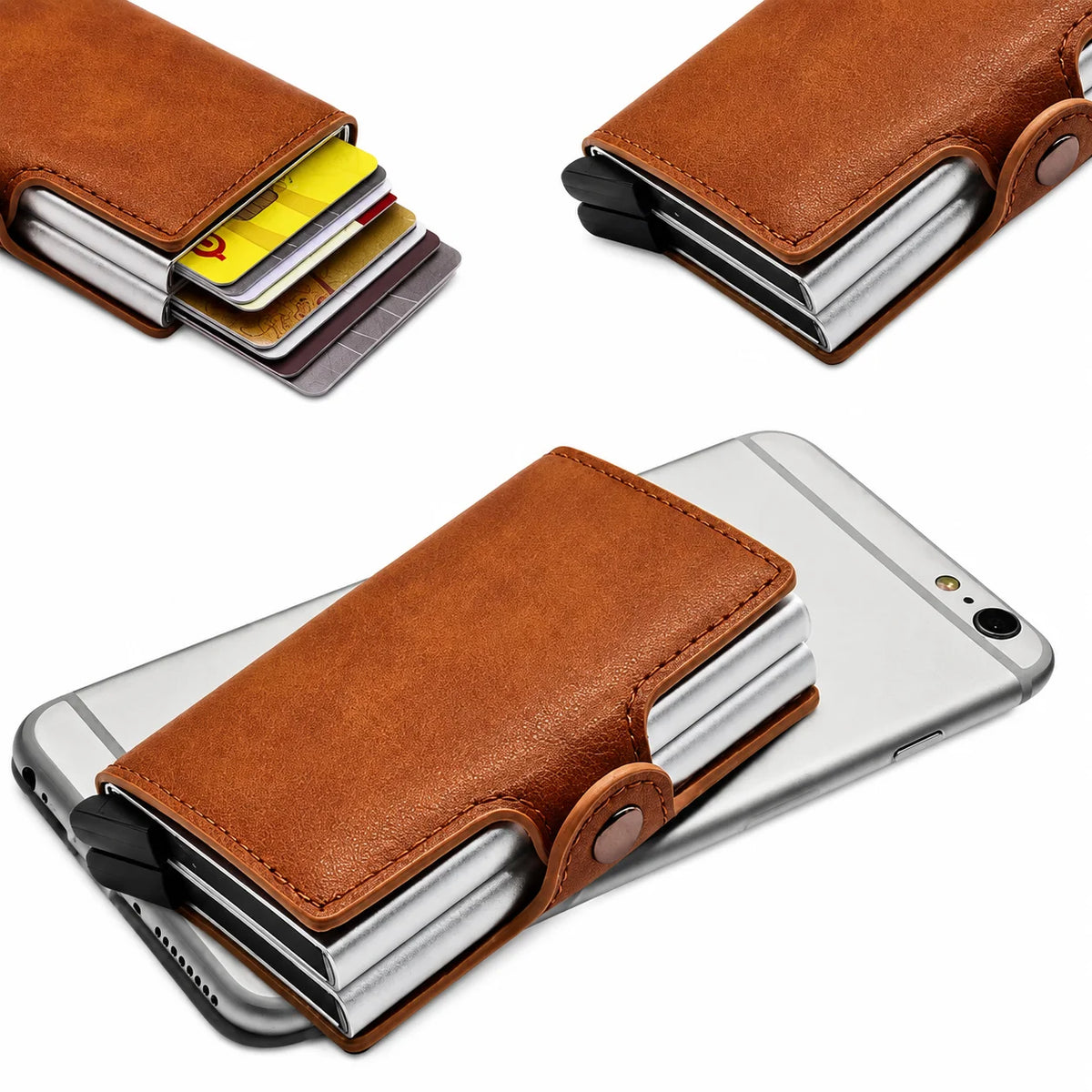 Men’s Aluminum Bifold Wallet - RFID Card Case with Cash Pocket