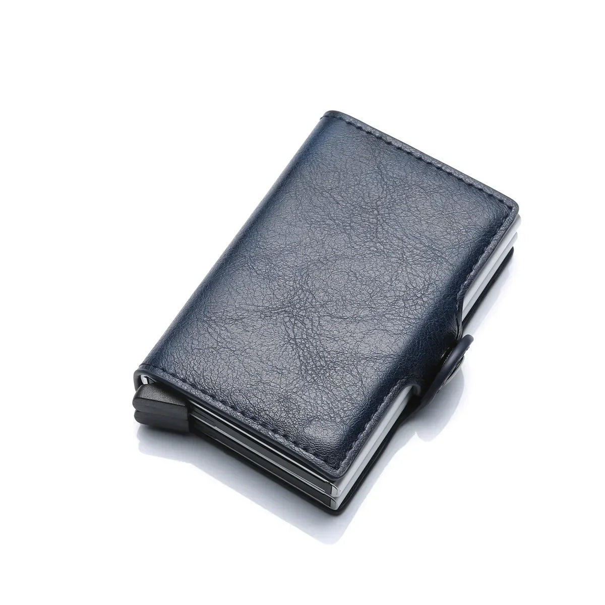 Men’s Aluminum Bifold Wallet - RFID Card Case with Cash Pocket - Blue