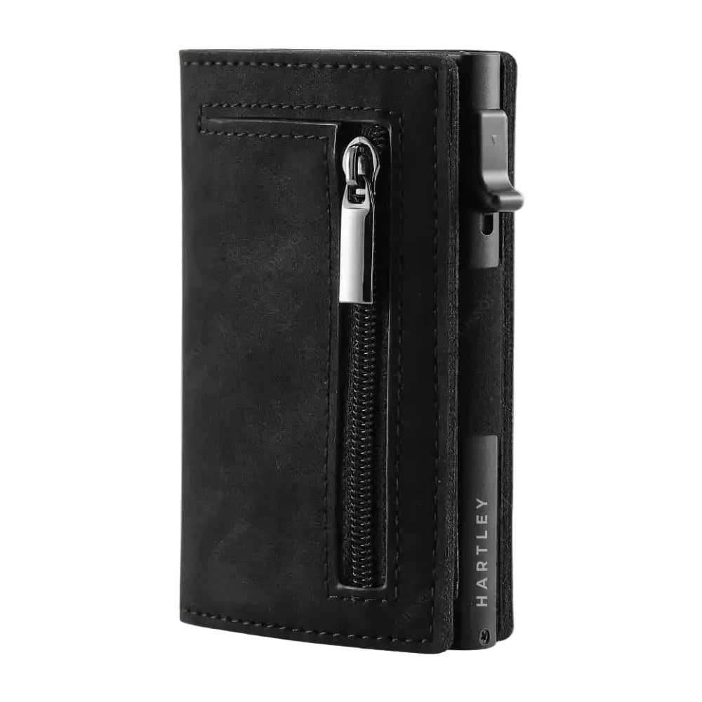 Men’s Aluminum Card Holder Wallet – Slim RFID Front Pocket Wallet - Black