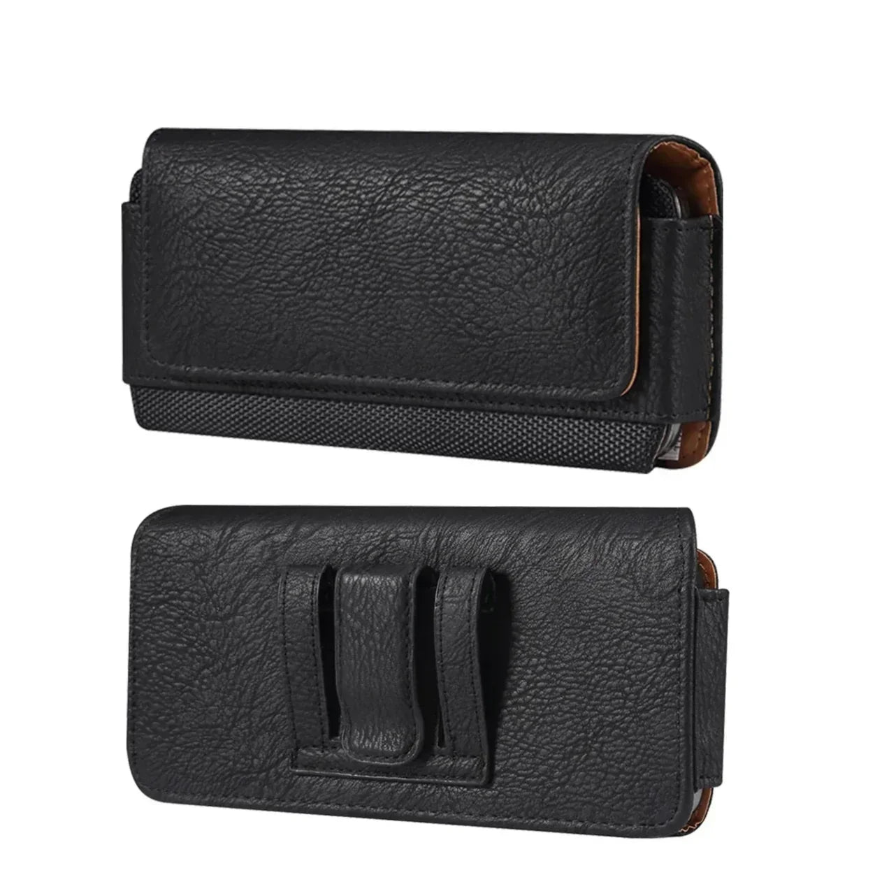 Men’s Belt Pouch - Horizontal Phone Holster Case - Black