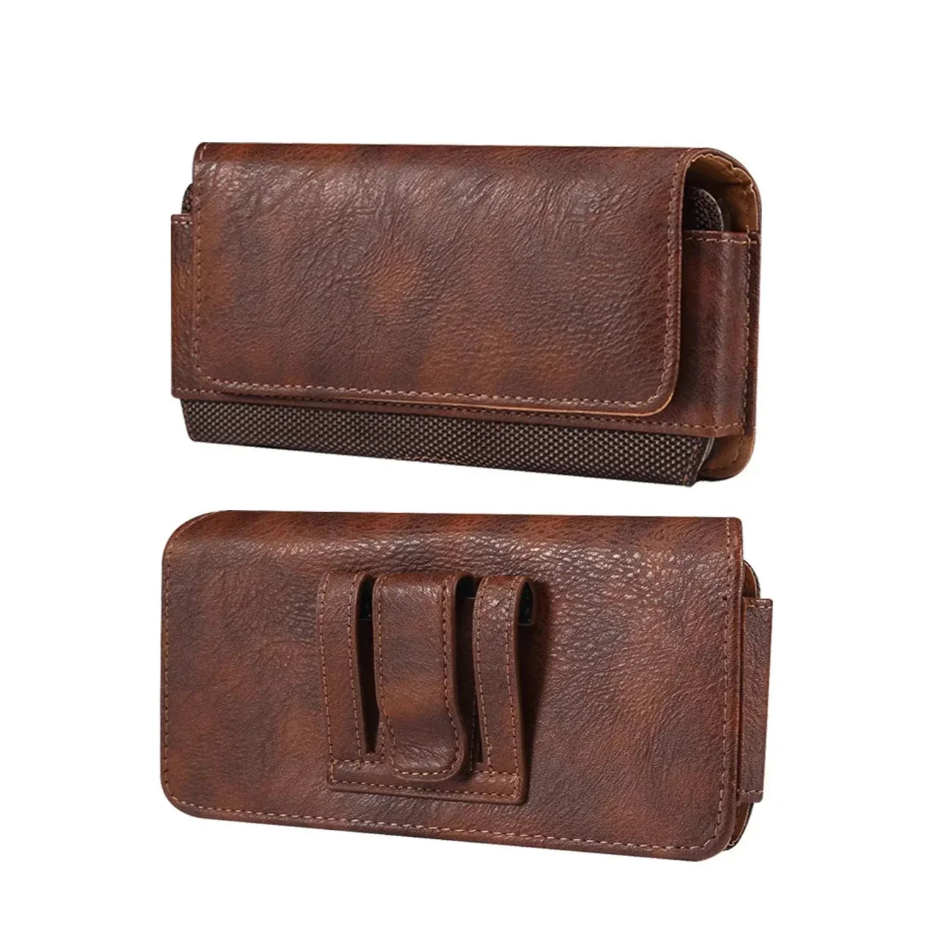 Men’s Belt Pouch - Horizontal Phone Holster Case - Brown