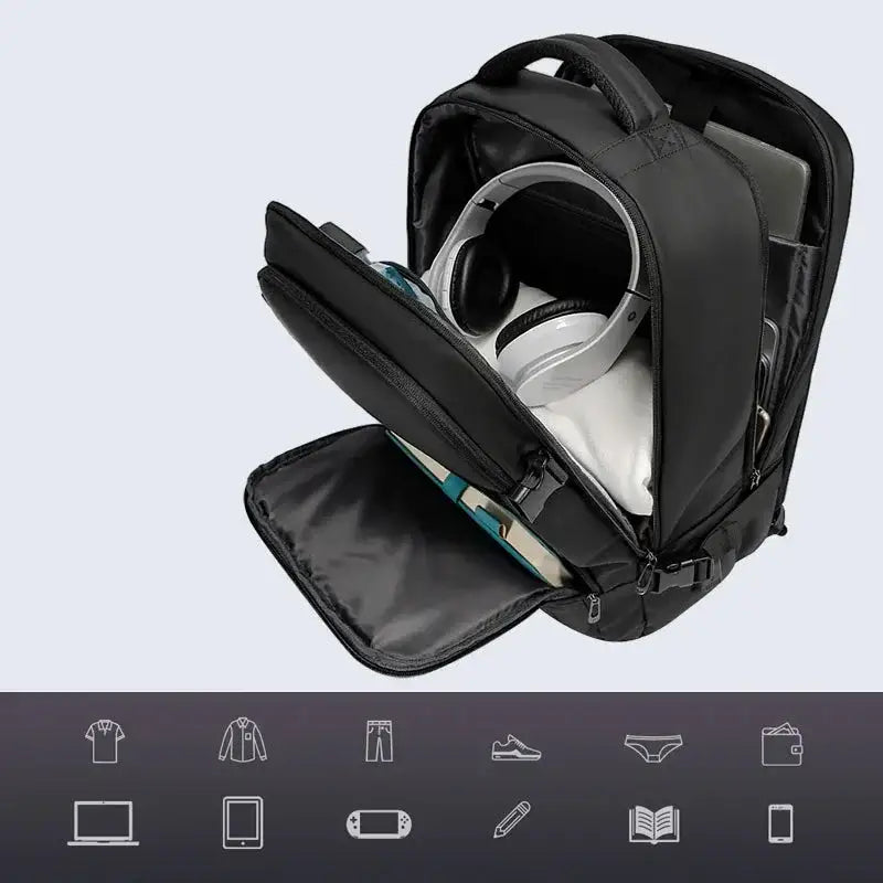 Men’s Black Weekend Bag – Waterproof 25L Laptop Carry