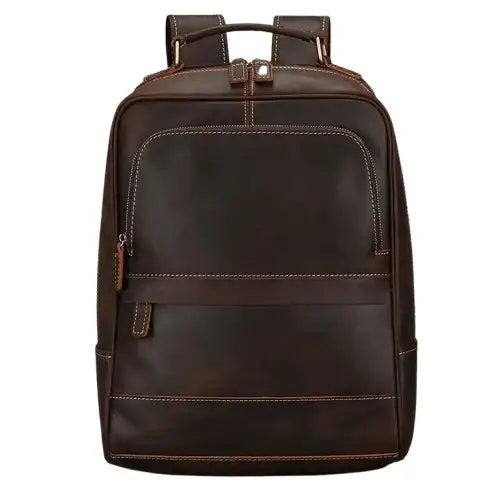 Men’s Brown Leather Backpack – Elegant and Refined Everyday Carry - Dark brown