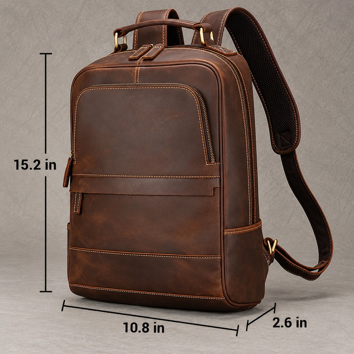 Men’s Brown Leather Backpack – Elegant and Refined Everyday Carry