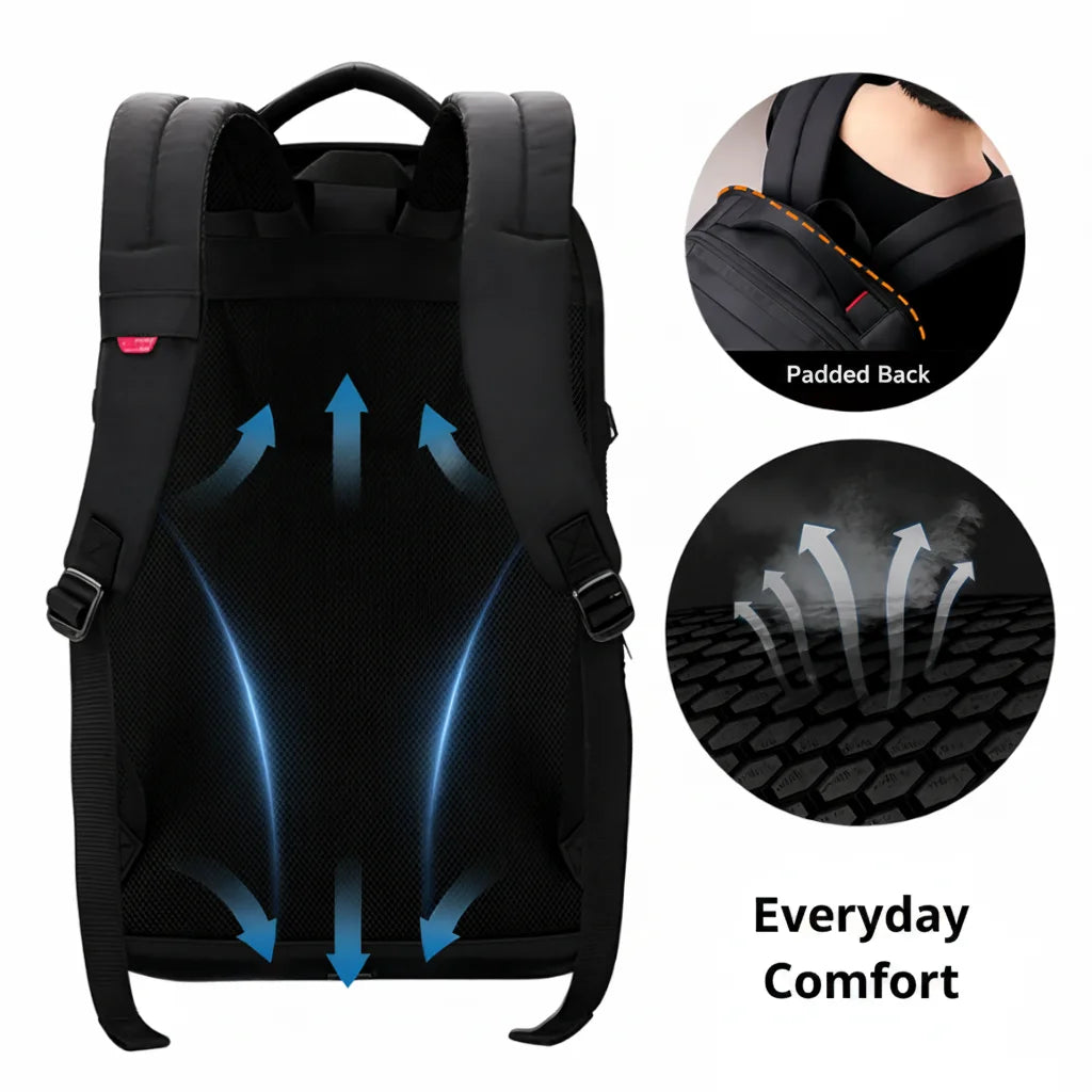 Men’s Business Backpack - Multi-Pocket 15.6’’ Laptop Bag