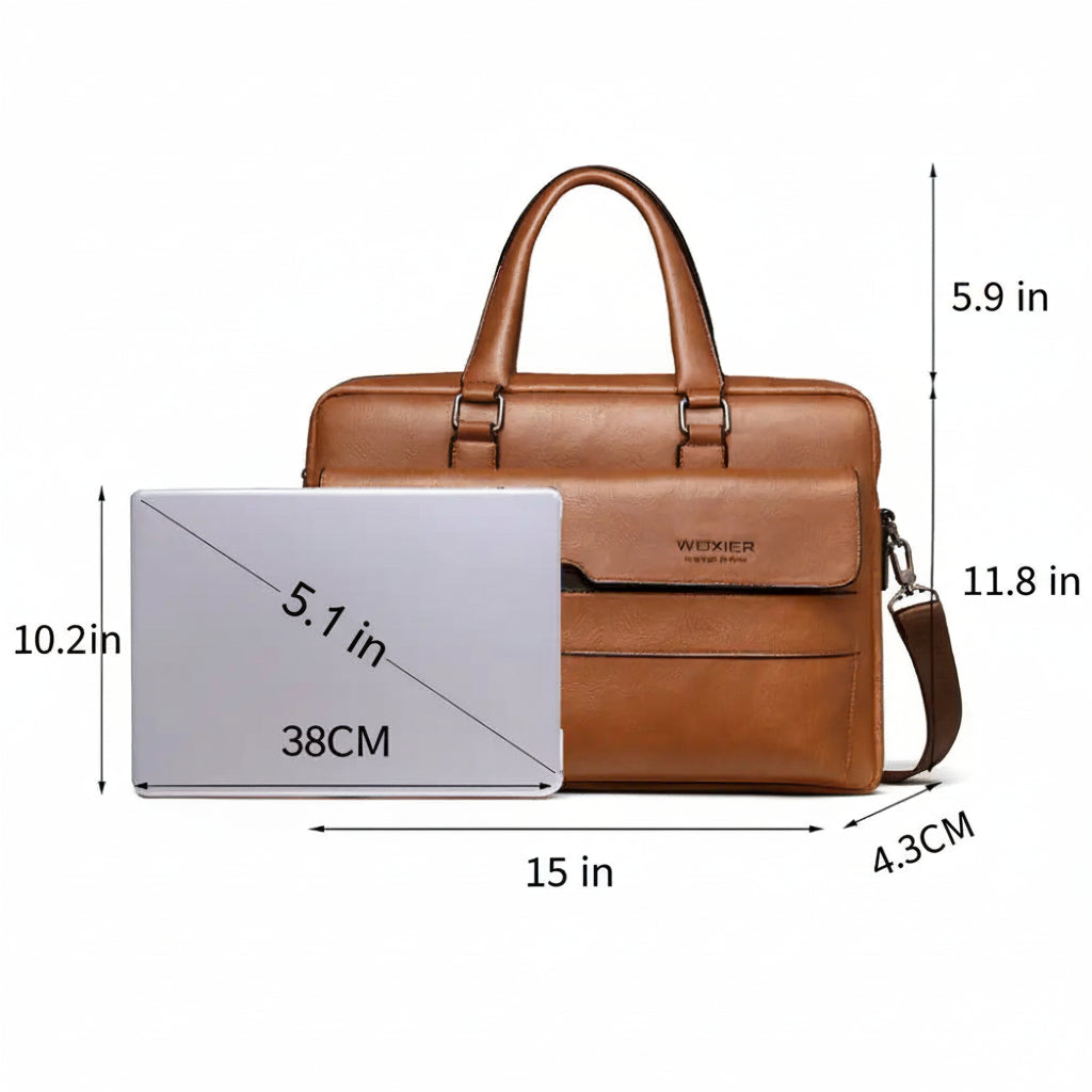 Men’s Business Briefcase – 14 Inch Multi-Compartment Work Bag