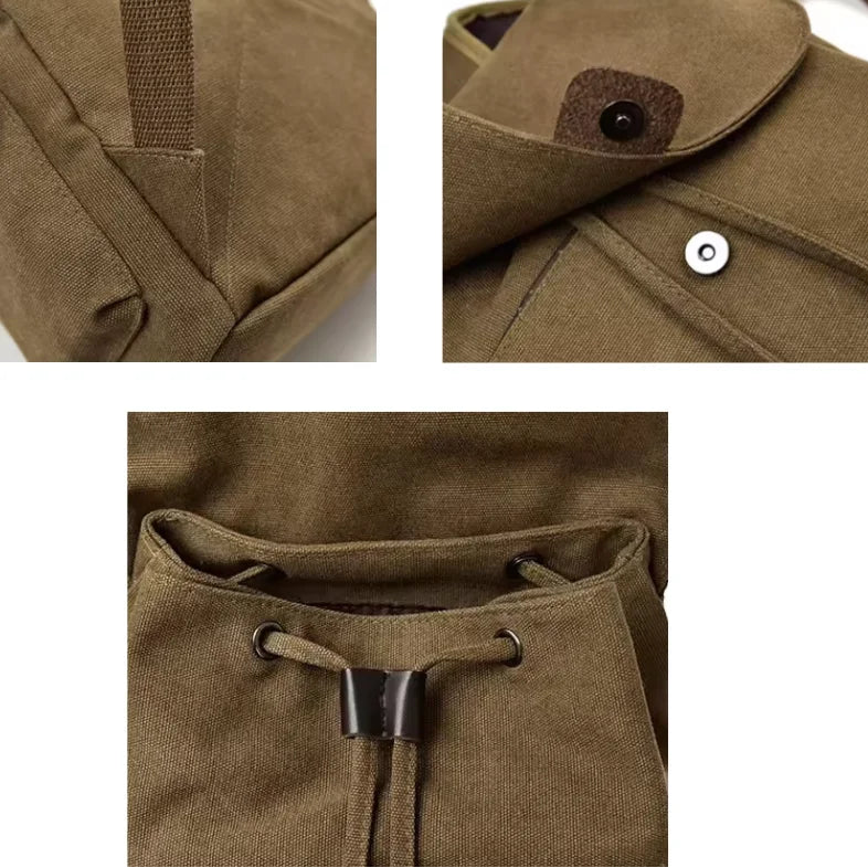 Men’s Canvas Backpack - 18L Vintage Flap-Top Daypack