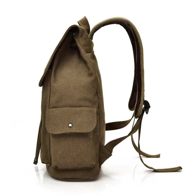 Men’s Canvas Backpack - 18L Vintage Flap-Top Daypack