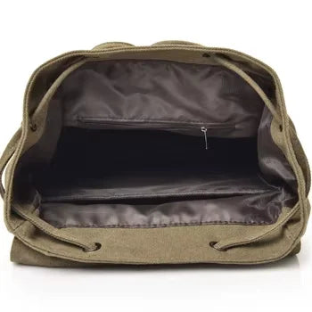 Men’s Canvas Backpack - 18L Vintage Flap-Top Daypack