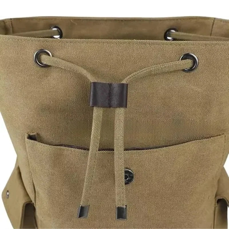 Men’s Canvas Backpack - 18L Vintage Flap-Top Daypack