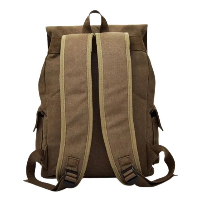 Men’s Canvas Backpack - 18L Vintage Flap-Top Daypack