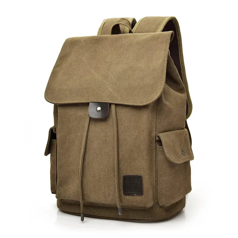 Men’s Canvas Backpack - 18L Vintage Flap-Top Daypack