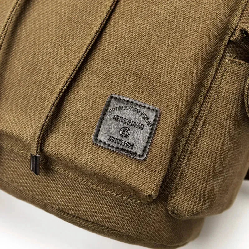 Men’s Canvas Backpack - 18L Vintage Flap-Top Daypack