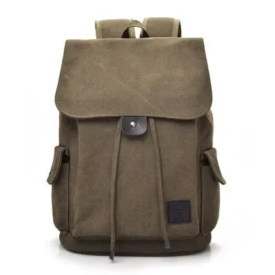 Men’s Canvas Backpack - 18L Vintage Flap-Top Daypack - Brown