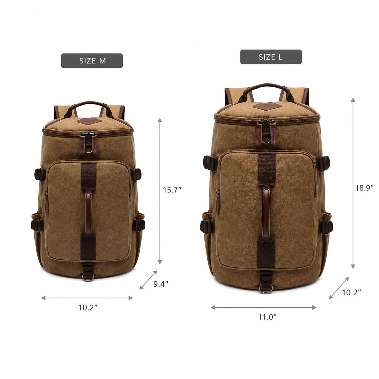 Men’s Canvas Backpack - Convertible 2-Way Carry Bag