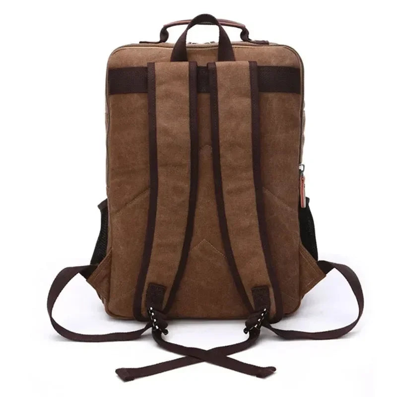 Men’s Canvas Backpack - Front Organizer Pocket Rucksack