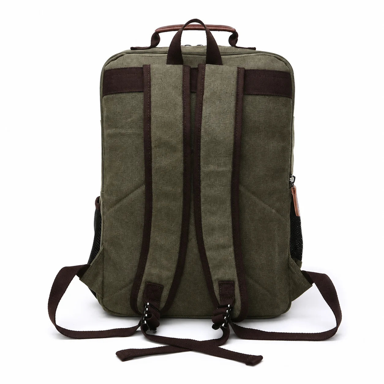 Men’s Canvas Backpack - Front Organizer Pocket Rucksack