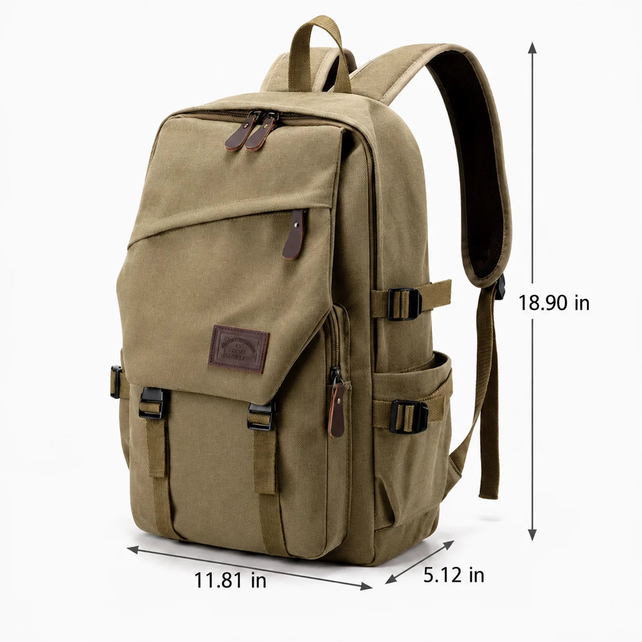 Men’s Canvas Backpack - Side Pocket 18L Daypack