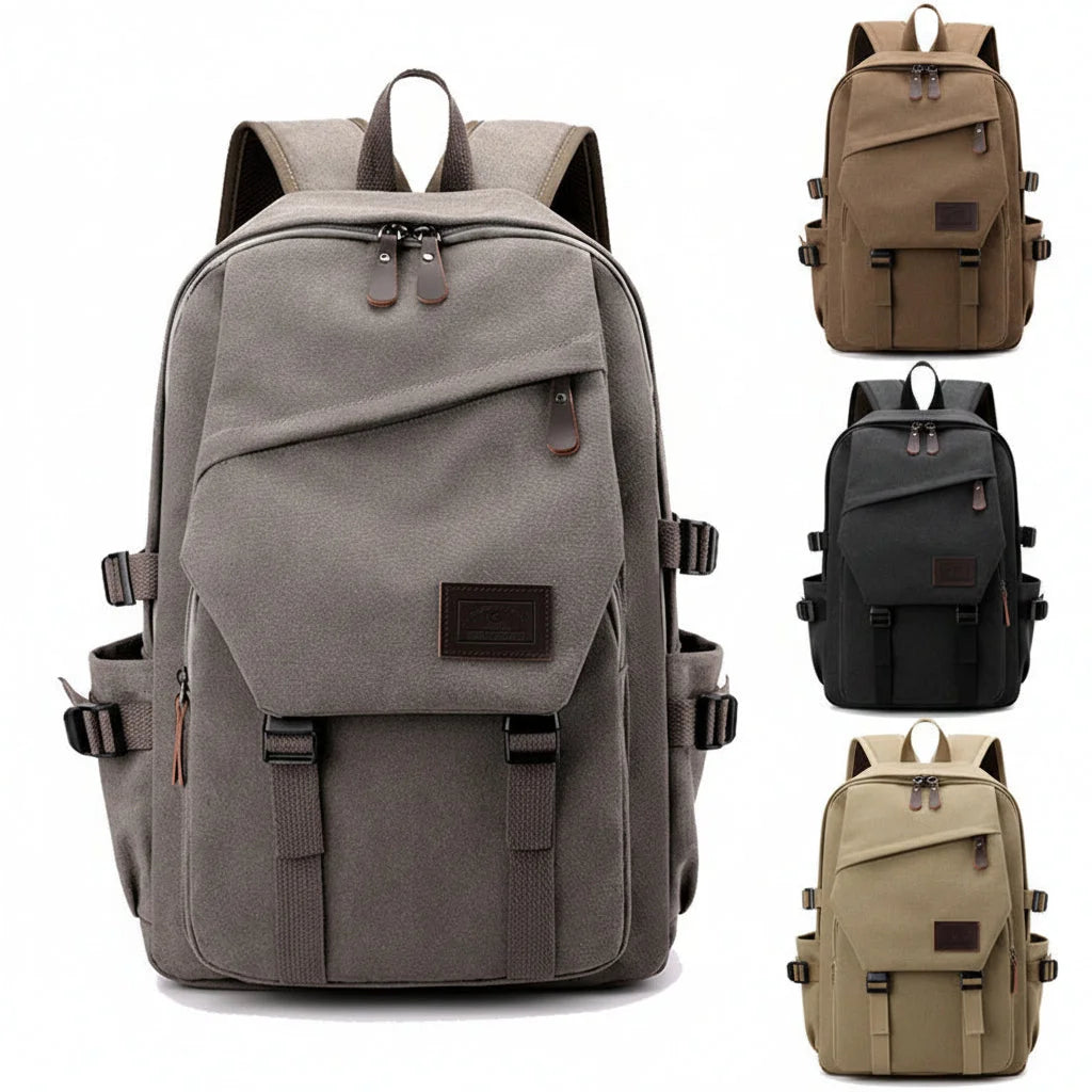 Men’s Canvas Backpack - Side Pocket 18L Daypack