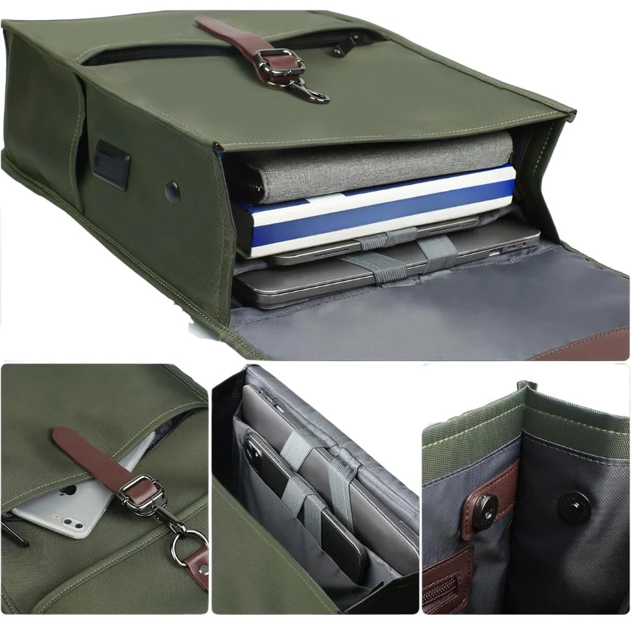 Men’s Canvas Backpack - USB Charging Port Laptop Bag