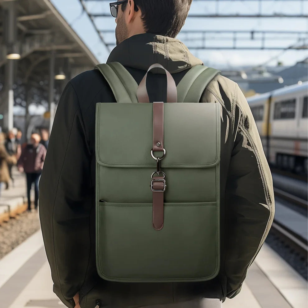 Men’s Canvas Backpack - USB Charging Port Laptop Bag
