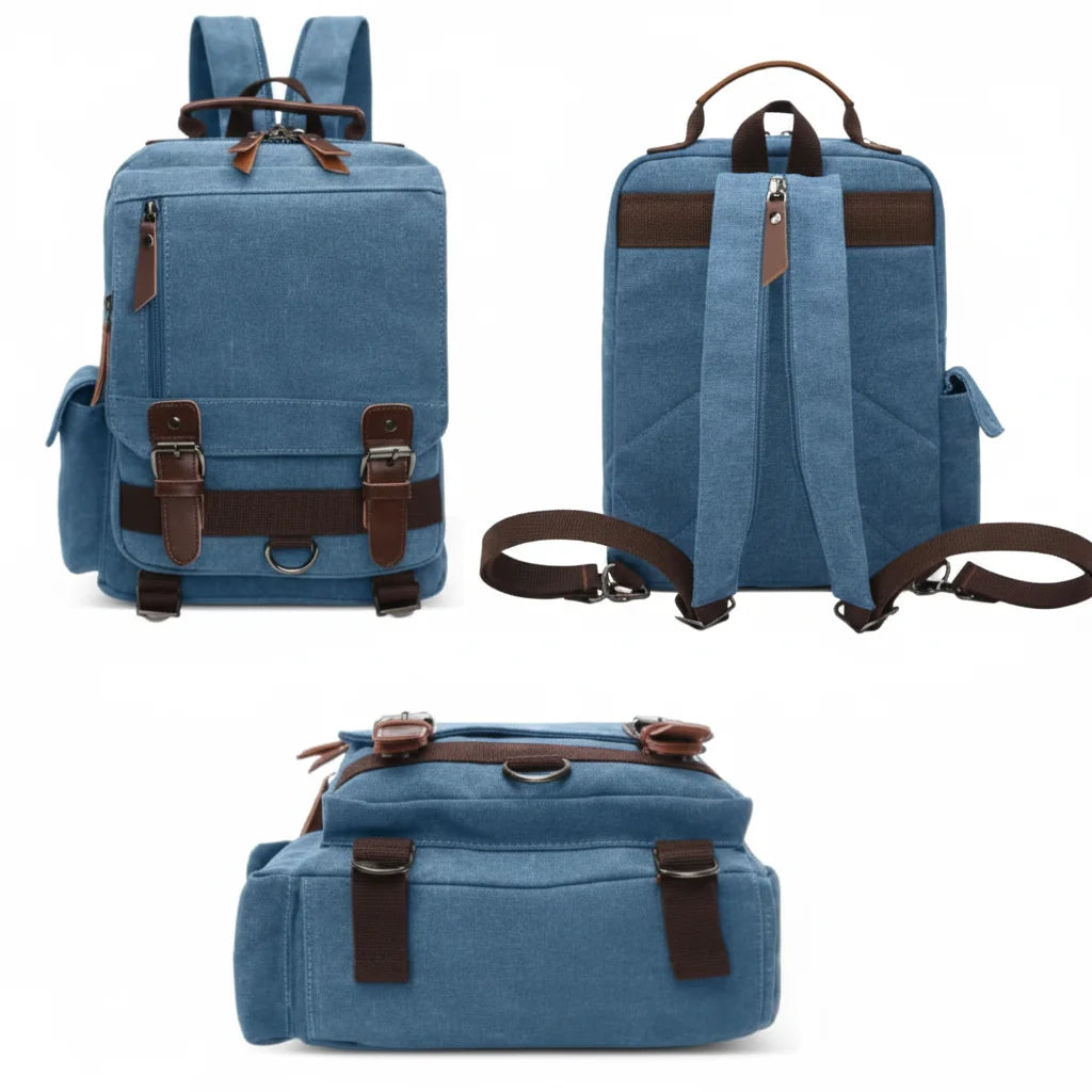 Men’s Canvas Backpack - Vintage Multi-Carry Rucksack