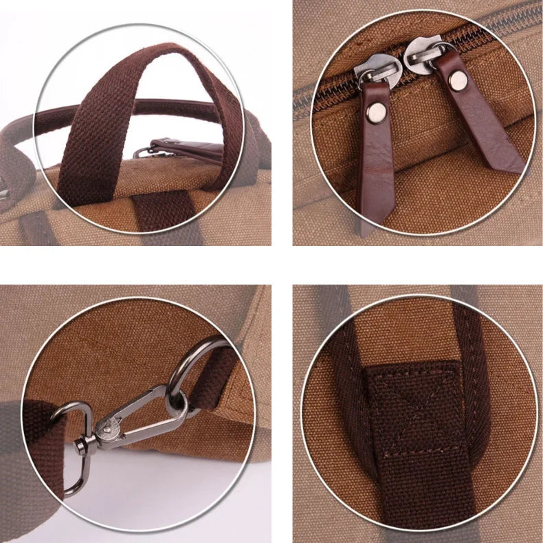Men’s Canvas Backpack - Vintage Multi-Carry Rucksack