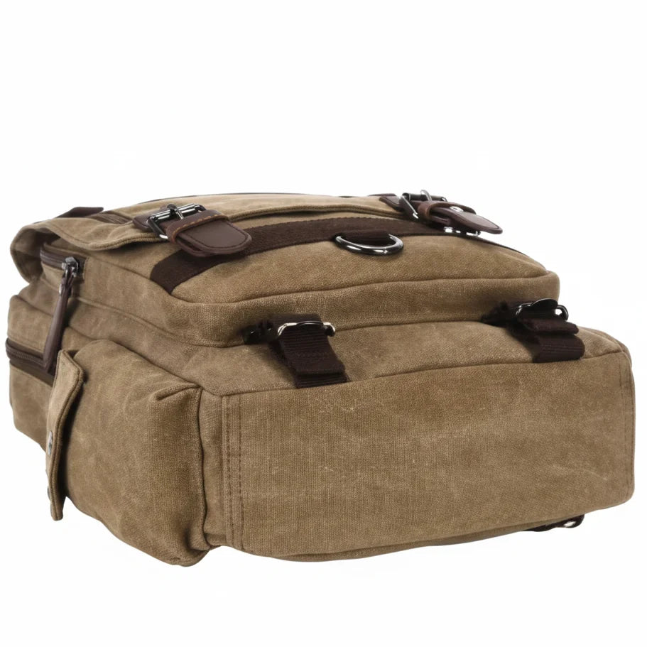 Men’s Canvas Backpack - Vintage Multi-Carry Rucksack