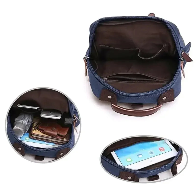 Men’s Canvas Backpack - Vintage Multi-Carry Rucksack