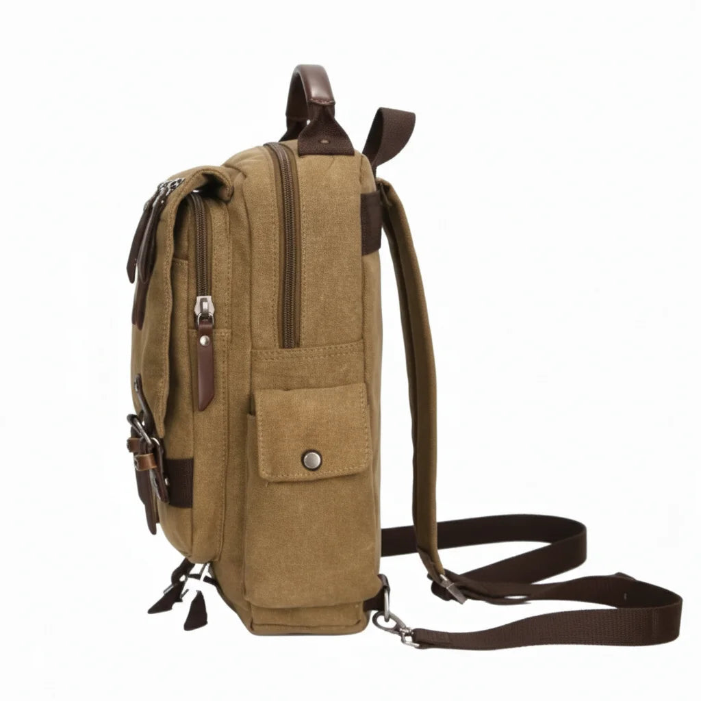 Men’s Canvas Backpack - Vintage Multi-Carry Rucksack
