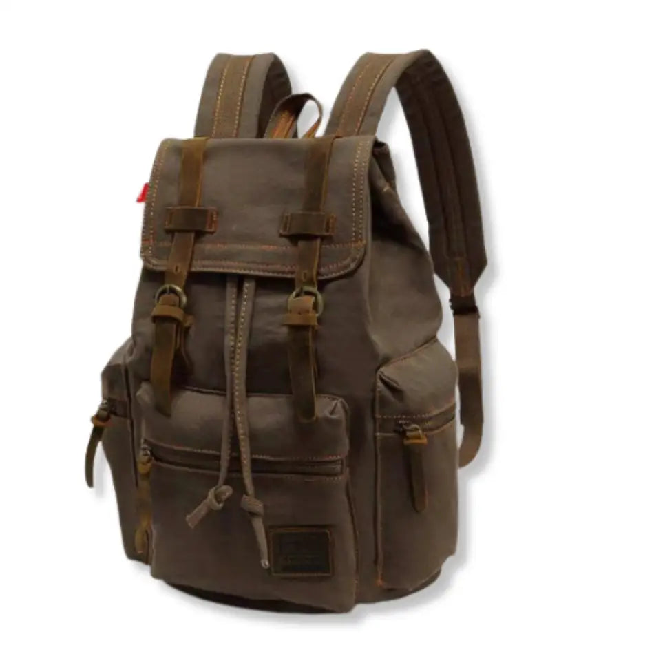 Men’s Canvas Backpack – Vintage Rucksack with Laptop Sleeve