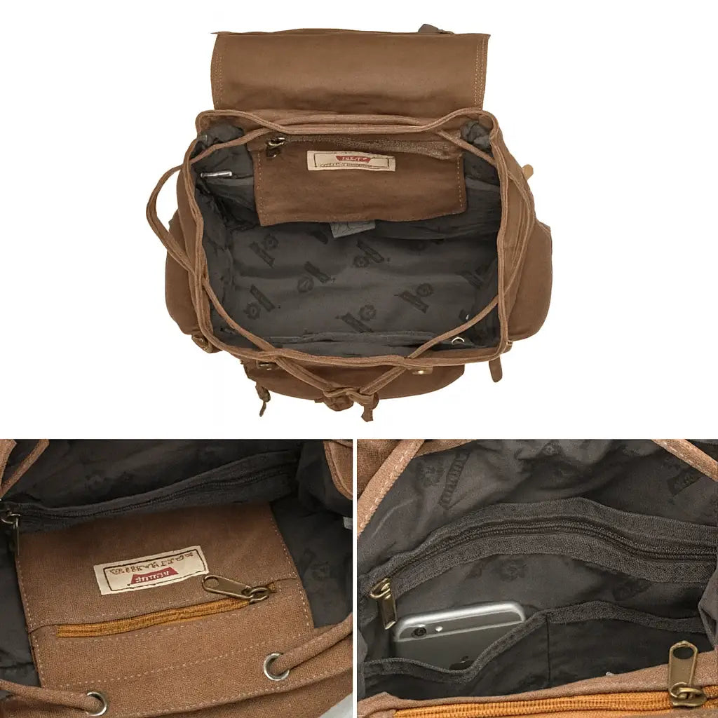 Men’s Canvas Backpack – Vintage Rucksack with Laptop Sleeve