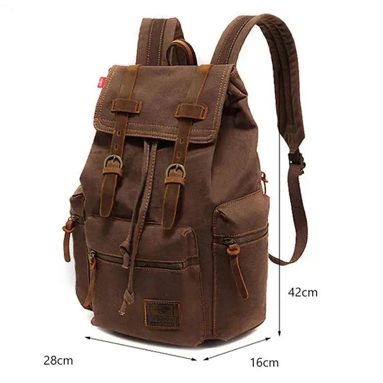 Men’s Canvas Backpack – Vintage Rucksack with Laptop Sleeve