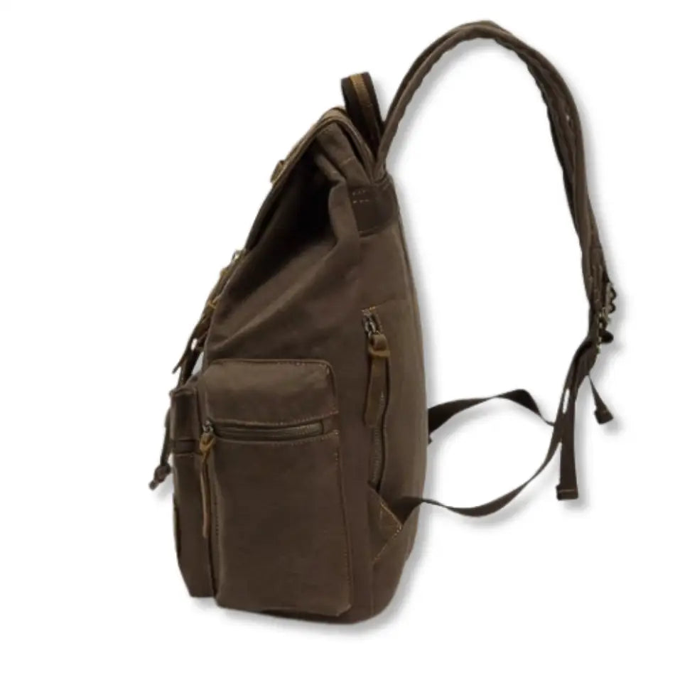 Men’s Canvas Backpack – Vintage Rucksack with Laptop Sleeve