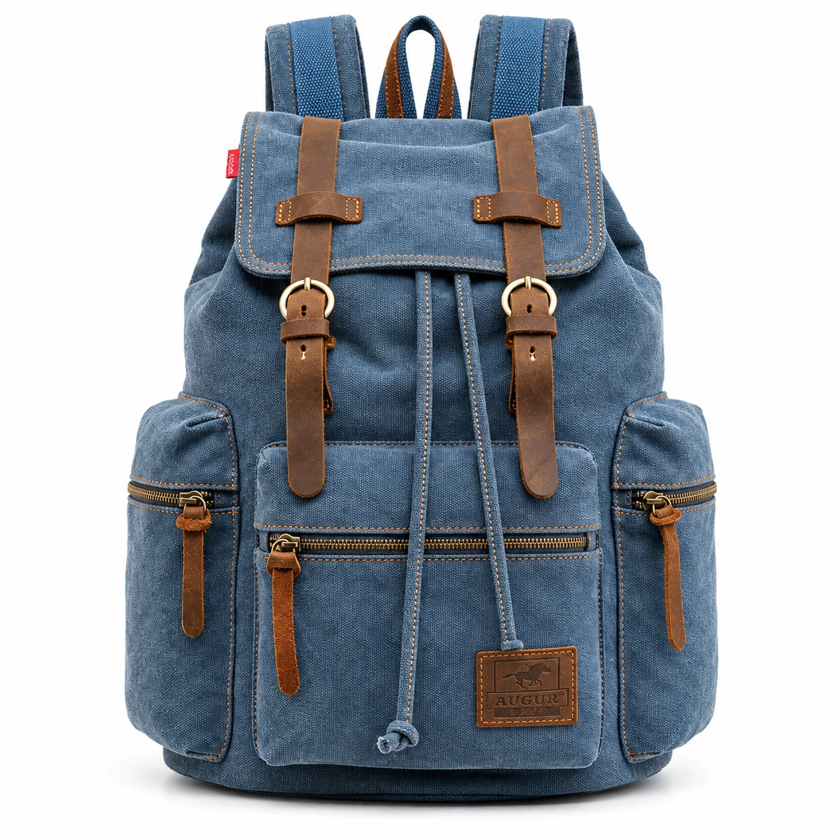 Men’s Canvas Backpack – Vintage Rucksack with Laptop Sleeve - Blue