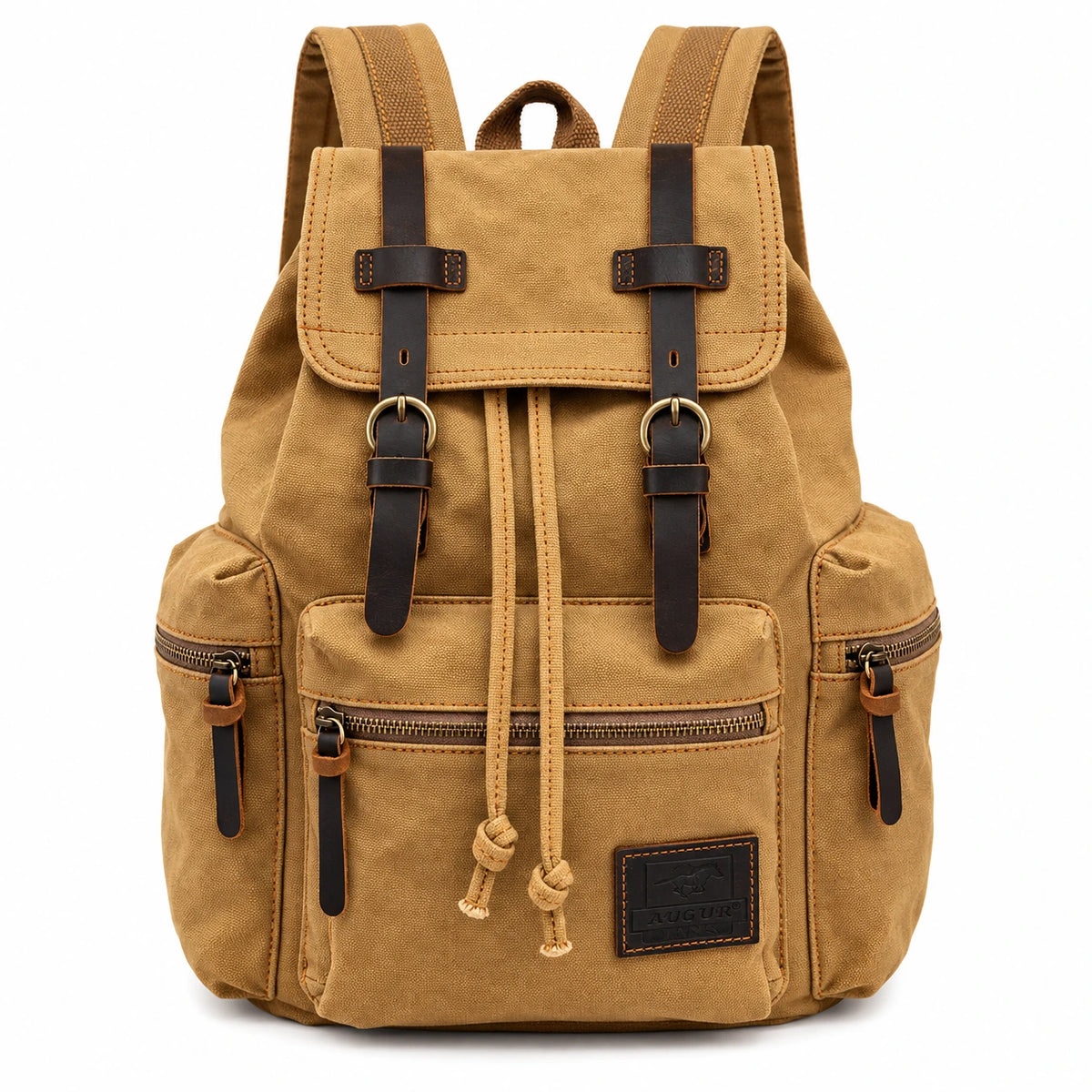 Men’s Canvas Backpack – Vintage Rucksack with Laptop Sleeve - Camel