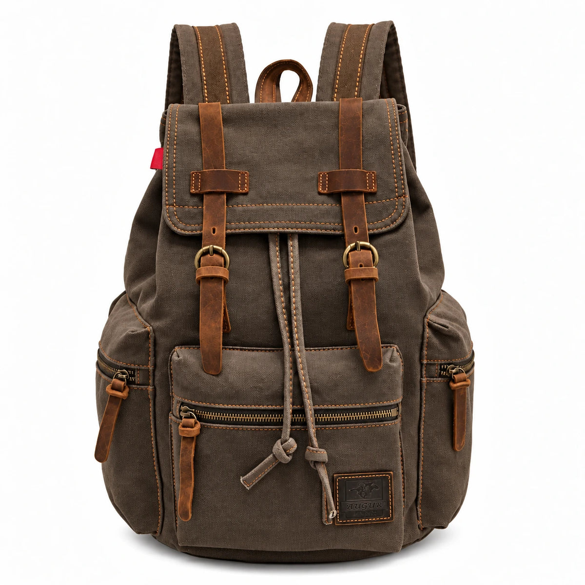 Men’s Canvas Backpack – Vintage Rucksack with Laptop Sleeve - Dark brown