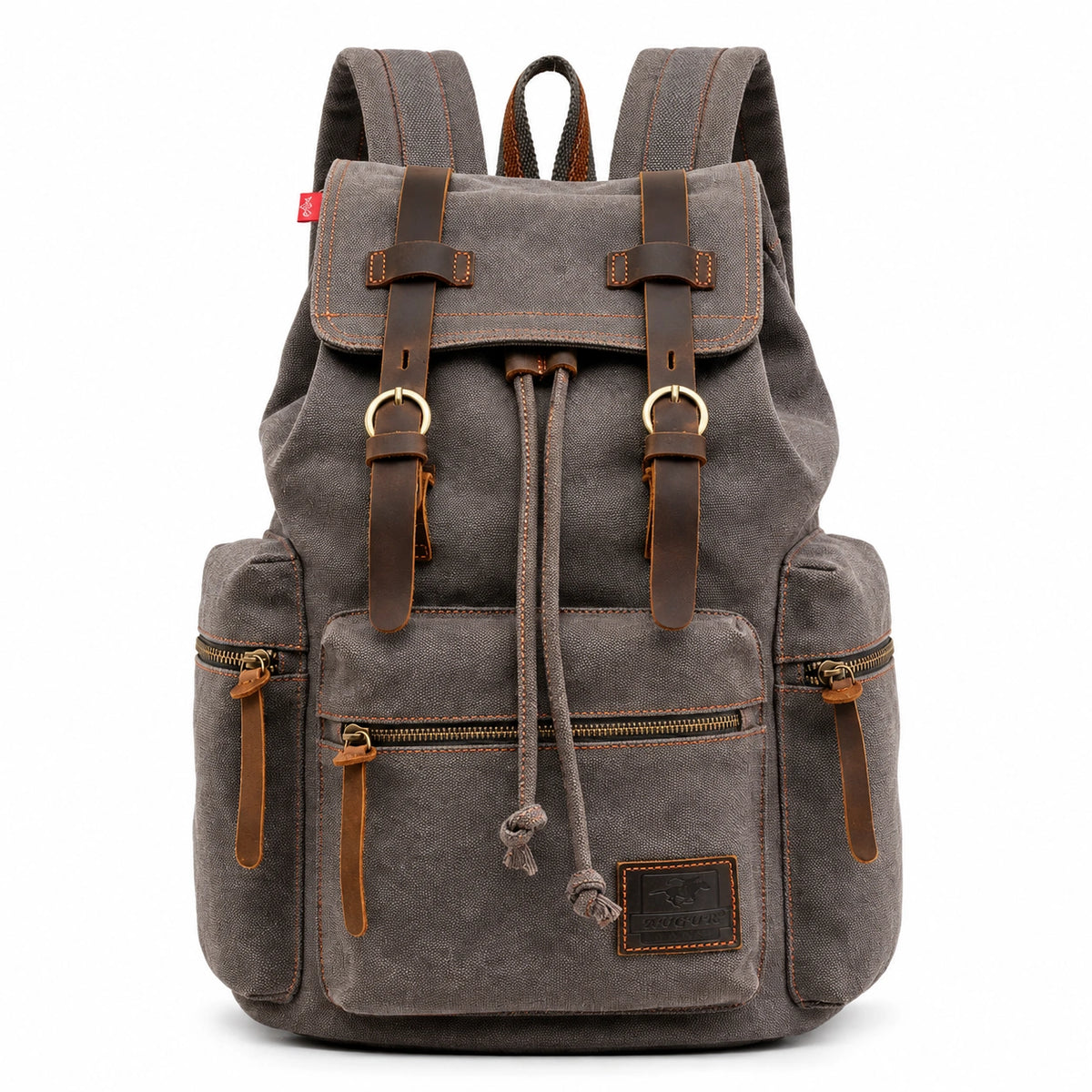 Men’s Canvas Backpack – Vintage Rucksack with Laptop Sleeve - Gray