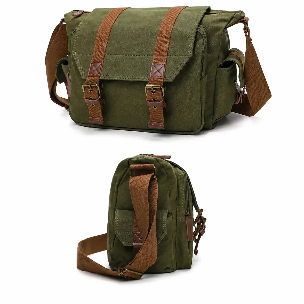 Men’s Canvas Camera Messenger Bag - Removable Insert