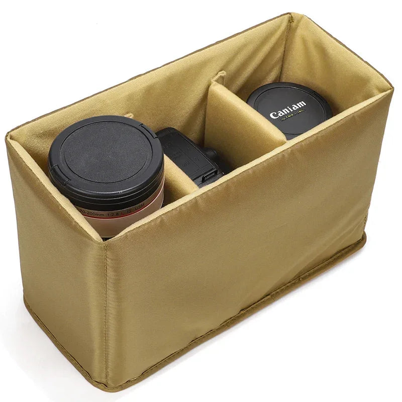Men’s Canvas Camera Messenger Bag - Removable Insert - Insert bag