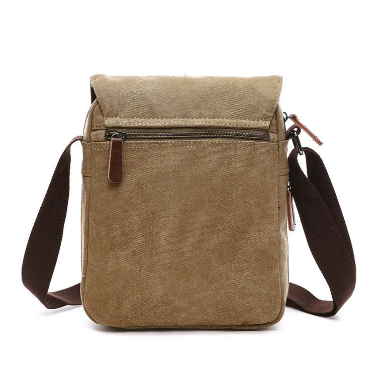 Men’s Canvas Crossbody Bag - Adjustable Strap Shoulder Bag