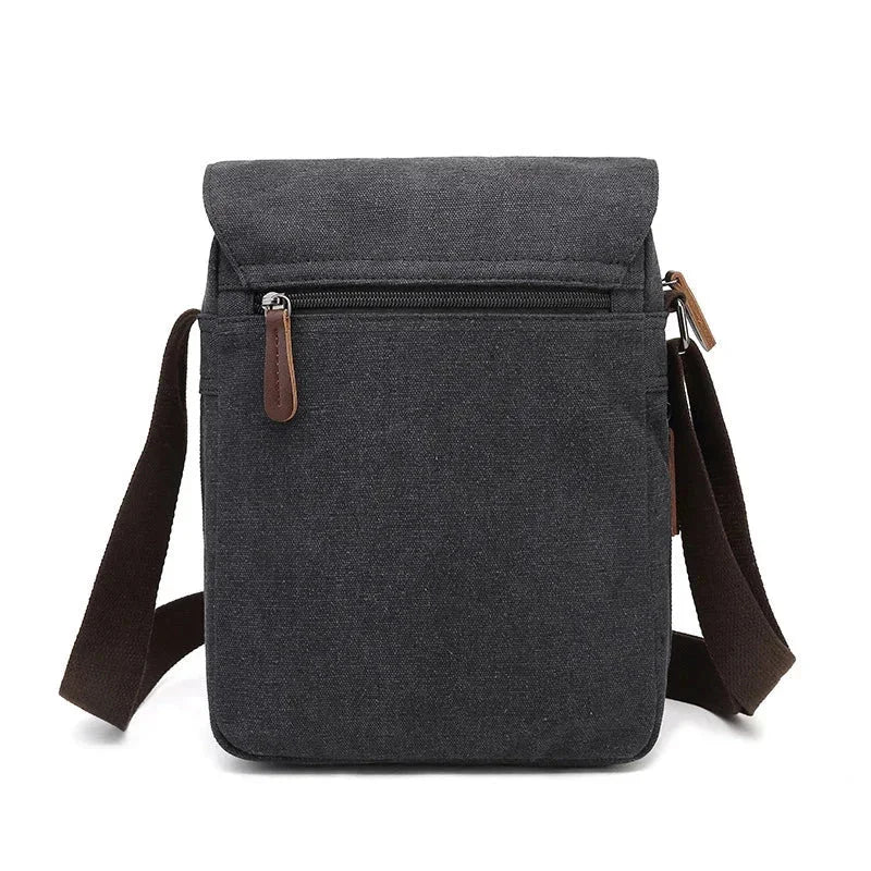 Men’s Canvas Crossbody Bag - Adjustable Strap Shoulder Bag