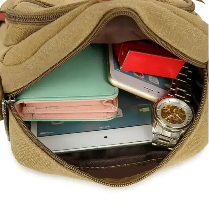 Men’s Canvas Crossbody Bag – Compact Everyday Shoulder Bag