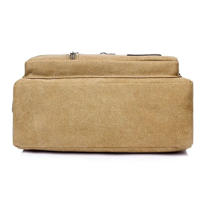 Men’s Canvas Crossbody Bag - Multi-Pocket Shoulder Bag