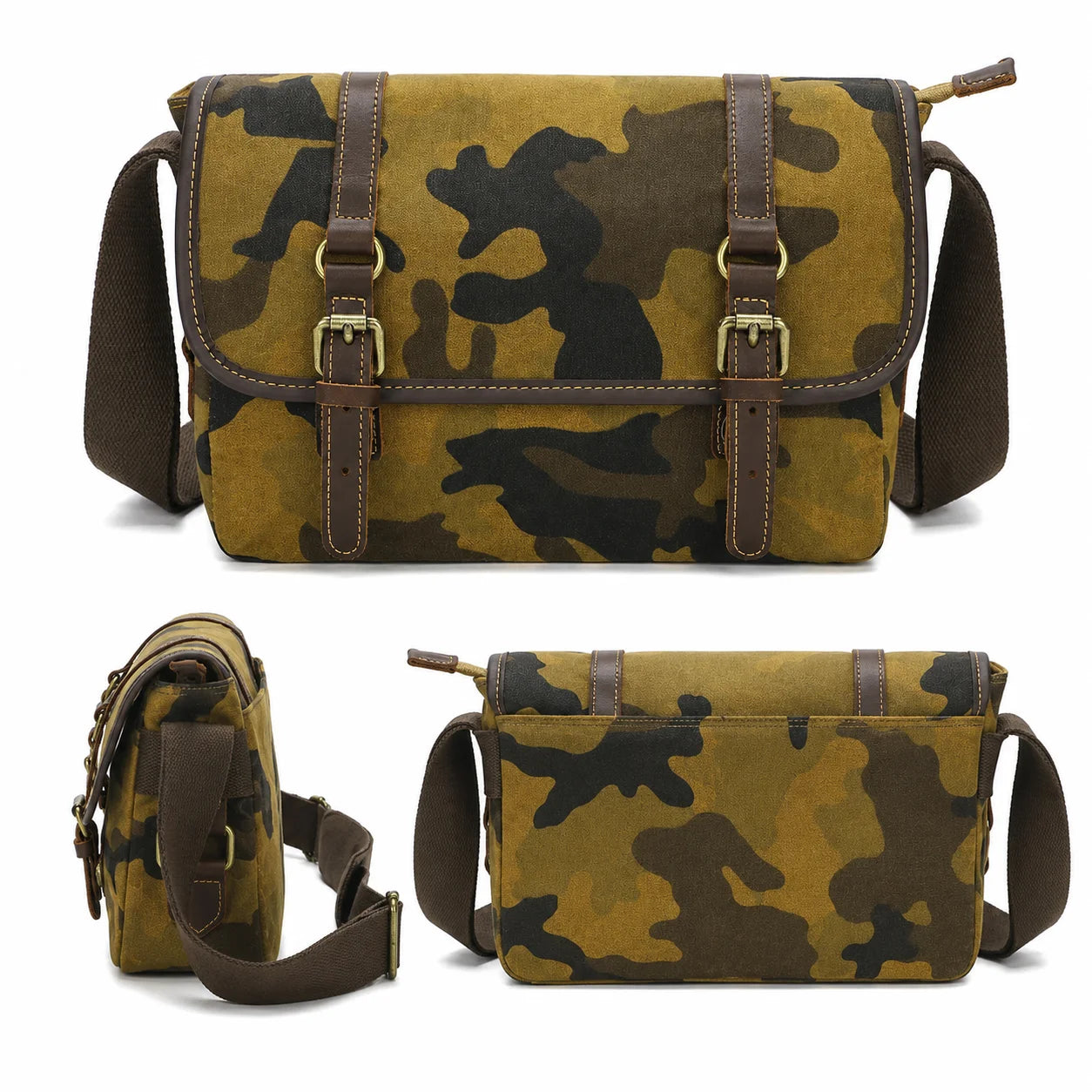 Men’s Canvas DSLR Camera Bag - Padded Lens Compartment