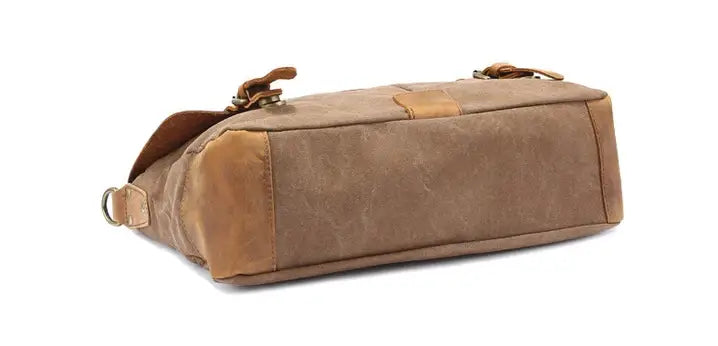 Men’s Canvas Leather Messenger Bag – Crazy Horse Business Bag