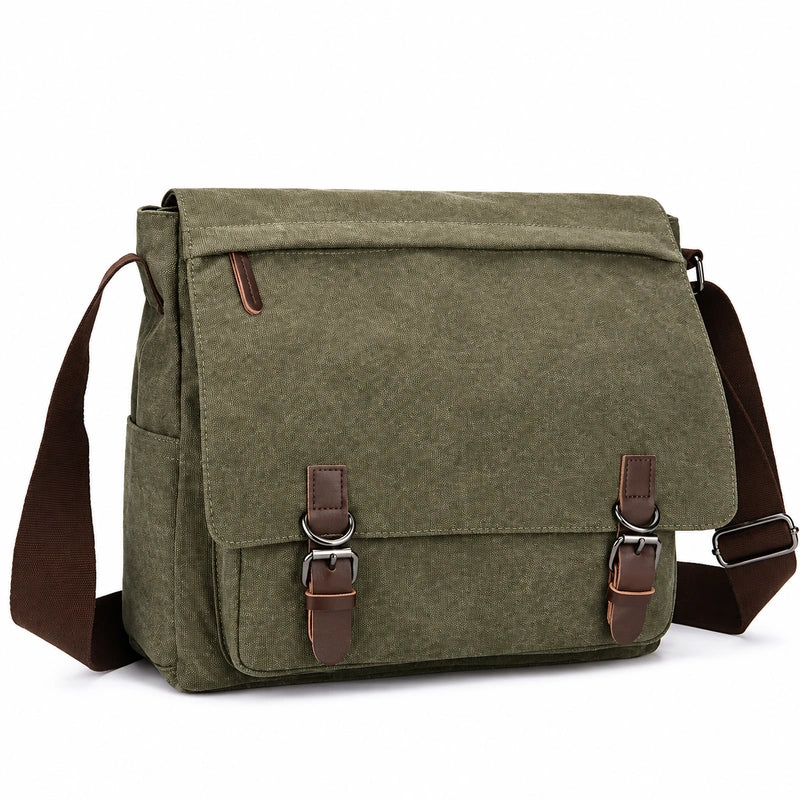 Men’s Canvas Messenger Bag – 15 Inch Laptop Work & Daily Carry Bag