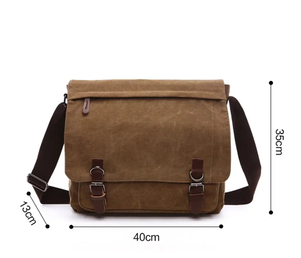 Men’s Canvas Messenger Bag – 15 Inch Laptop Work & Daily Carry Bag