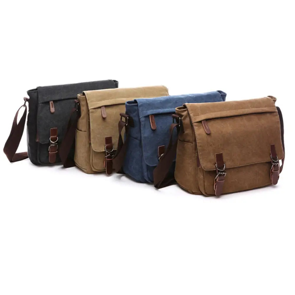 Men’s Canvas Messenger Bag – 15 Inch Laptop Work & Daily Carry Bag